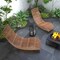Outdoor Rocking Chair Acacia Wood Patio Sun Lounger Ergonomic High Back Rocker